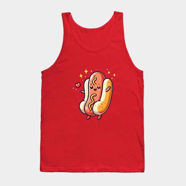 Cute Hotdog Happy Tank Top by Arief Uchiha